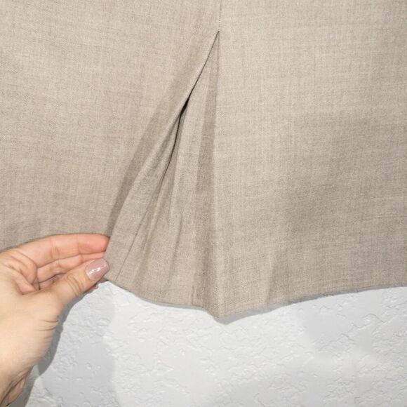 Yansi Fugel Tan Wool‎ Pencil Skirt Size 8 - Picture 2 of 8